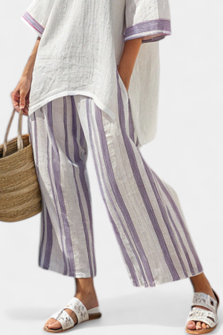 Luxmere | Bequemi, lockeri Bluse & gstreifi Bambus-Hose