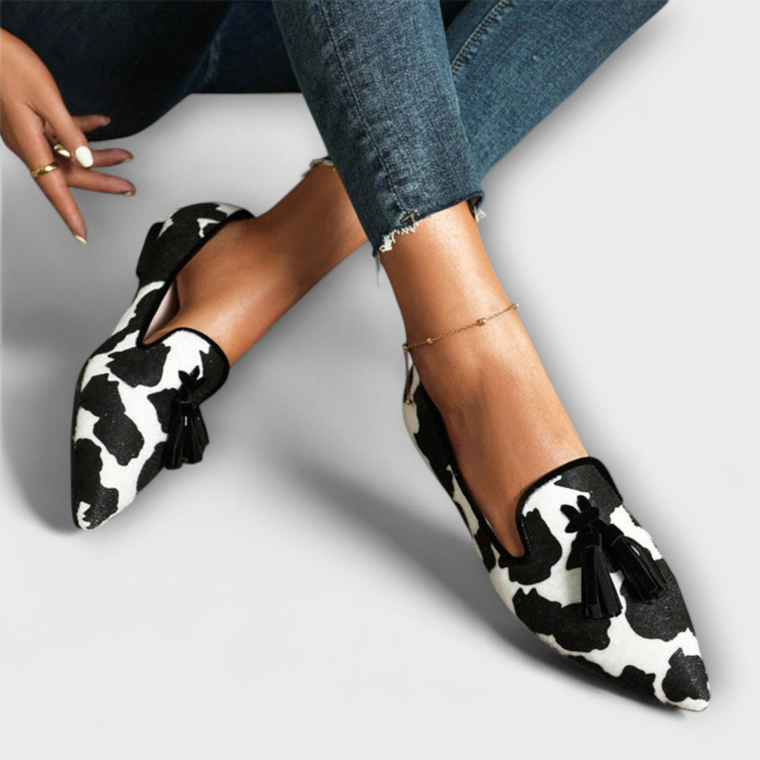 Juliane – Leoparde-Slipper mit Quaschte