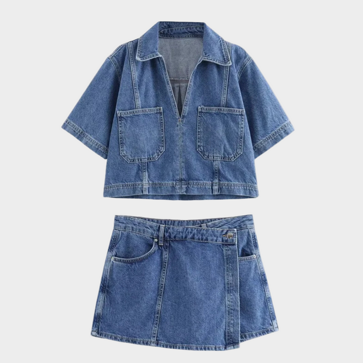 Julie – Jeans-Set mit V-Usschnitt