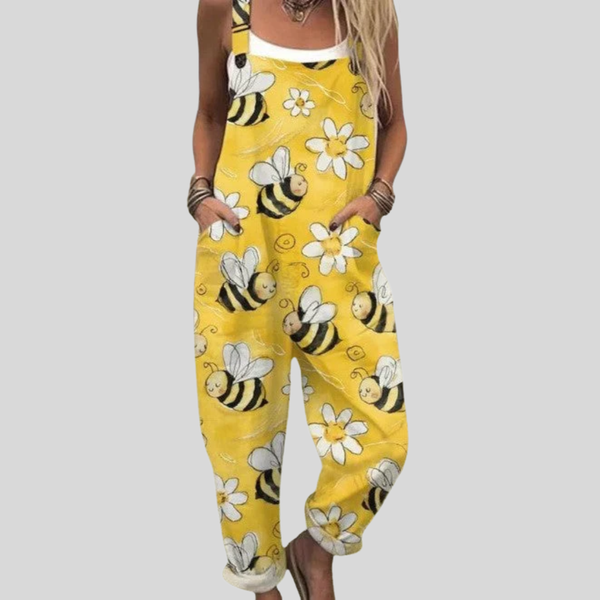 Gelbe Latzhose mit Bienenmotiv