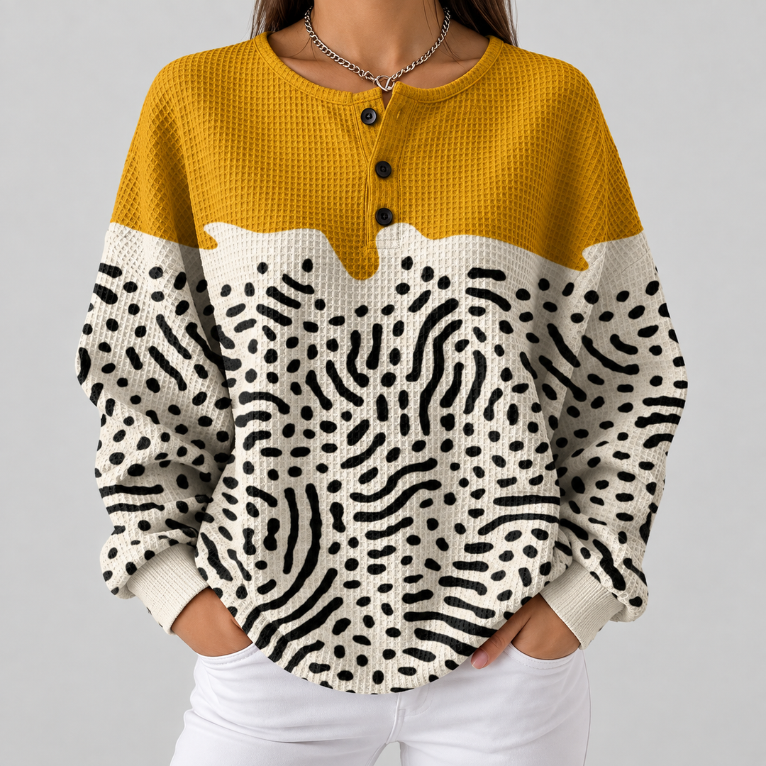 Livie – Senfgälbe Pulli mit Pünktli