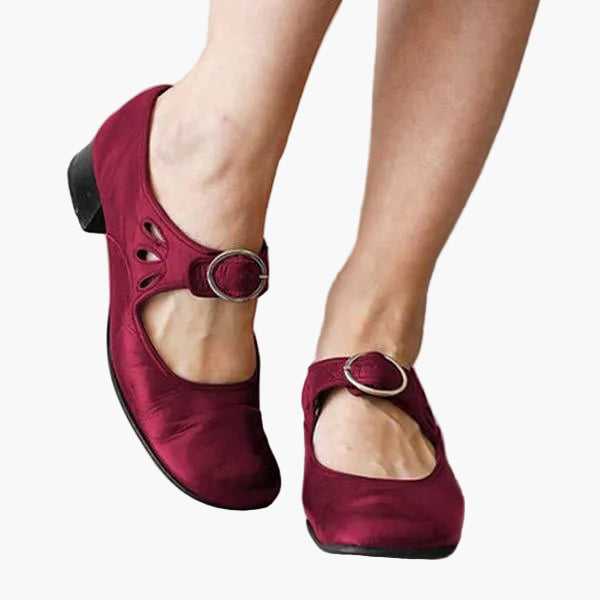 Anna – Vintage-Stil – Eleganti Alltagsschueh mit Schnalle und Blockabsatz