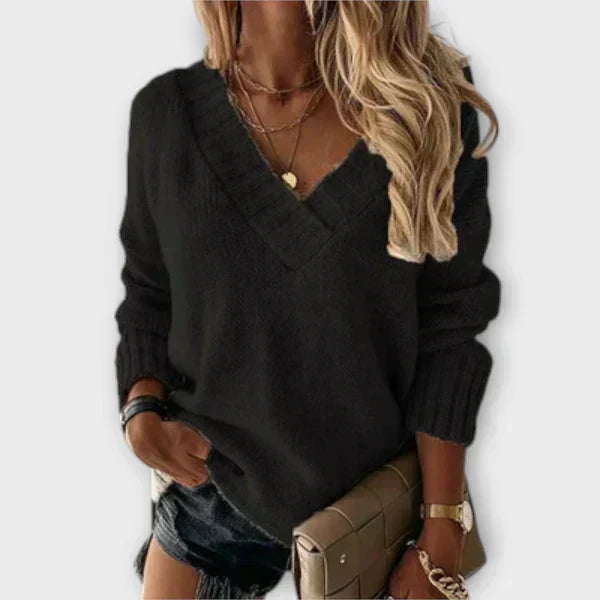Carolina – Bequemer Pullover mit V-Ausschnitt