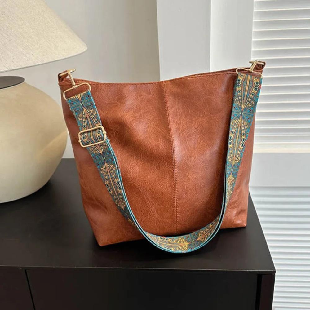 Linda – Vintage-Charm-Läder-Schultertäsch