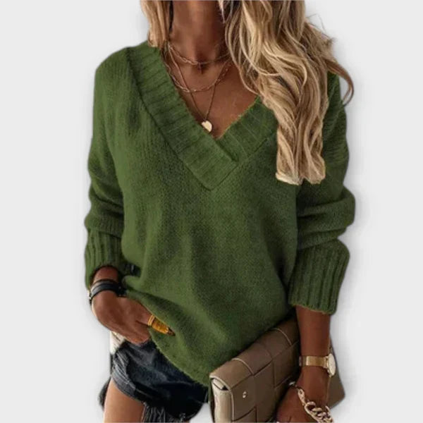 Carolina – Bequemer Pullover mit V-Ausschnitt