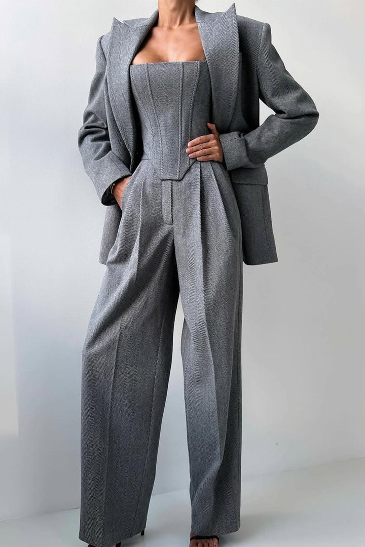 Grace – Dreiteiligs Set mit zweireihigem Blazer
