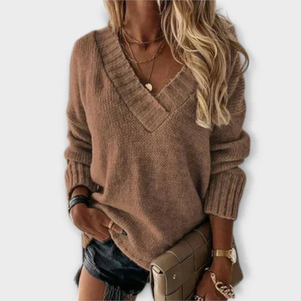 Carolina – Bequemer Pullover mit V-Ausschnitt