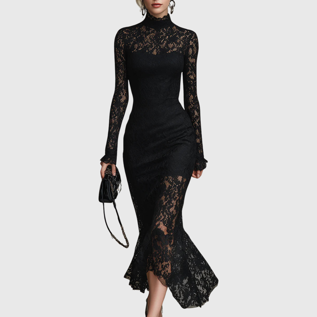 Jeanne | Elegantes Maxikleid aus Spitze mit Fischschwanz-Schnitt