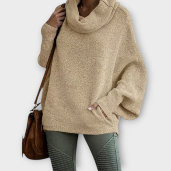 Ulrike - Beiger eleganter Rollkragenpullover