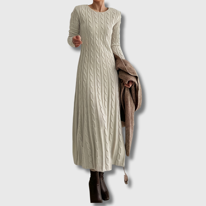 Sarah | Bequemes Maxi-Chleid us Zopfstrick