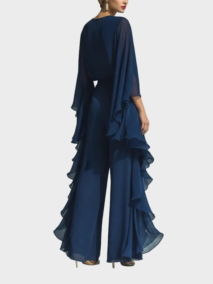 Aurora – Elegants Chiffon-Set mit Rüsche