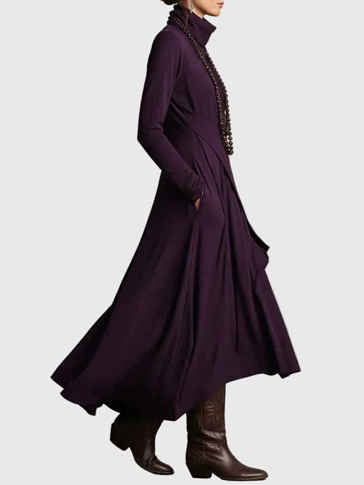 Violett | plissiertes Maxikleid
