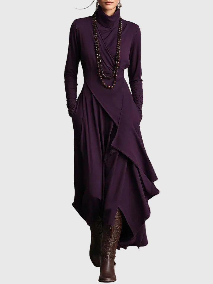 Violett | plissiertes Maxikleid