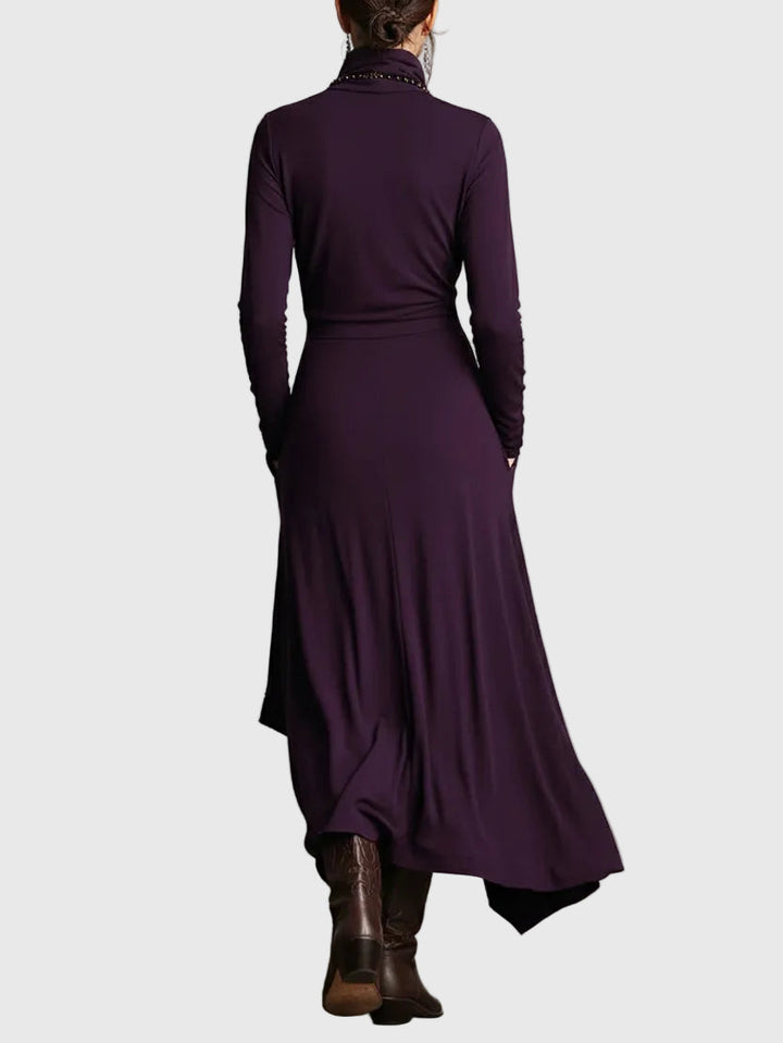 Violett | plissiertes Maxikleid