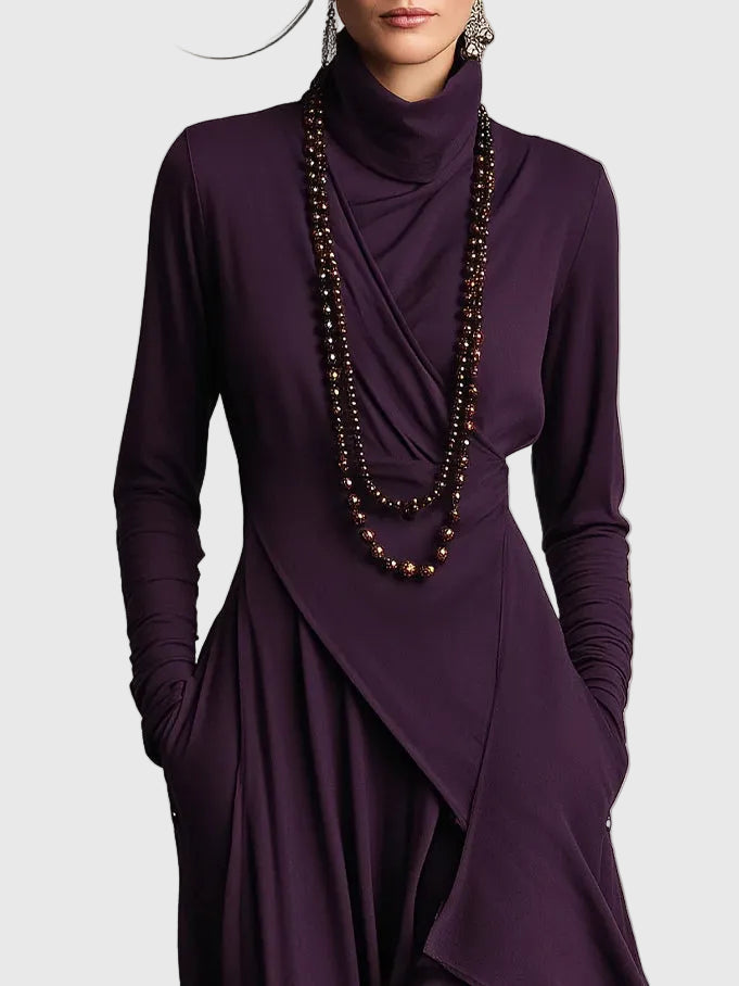 Violett | plissiertes Maxikleid