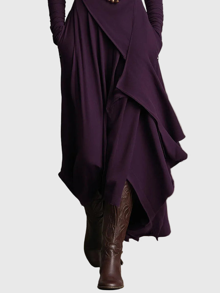 Violett | plissiertes Maxikleid