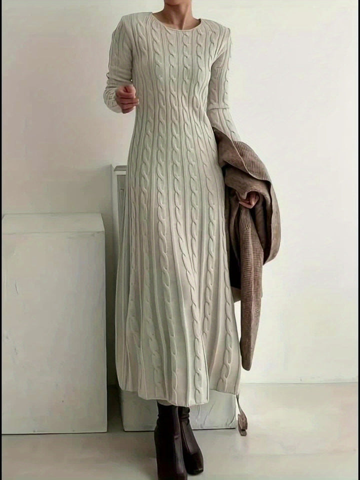 Sarah | Bequemes Maxi-Chleid us Zopfstrick