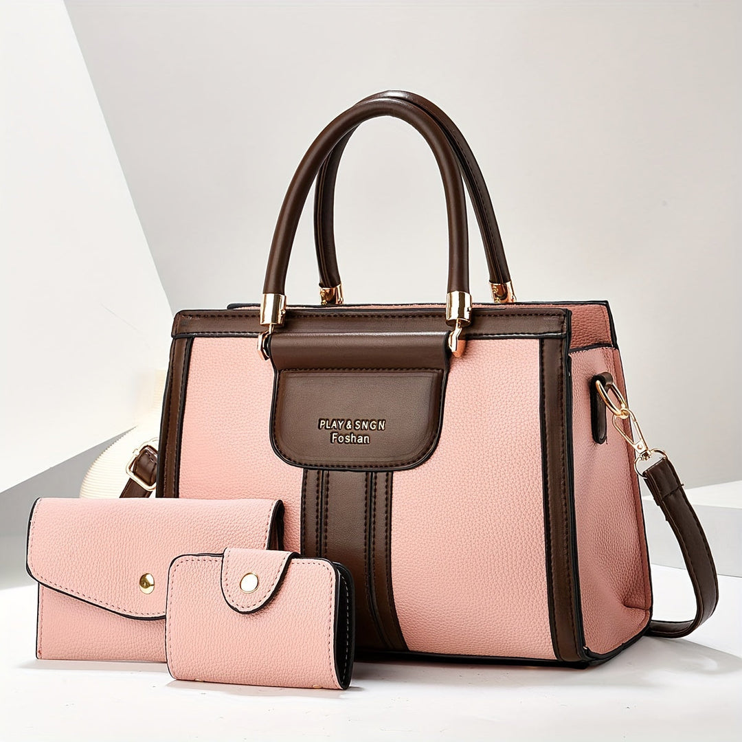 Luna – Elegants 3-teiligs Ledertasche-Set