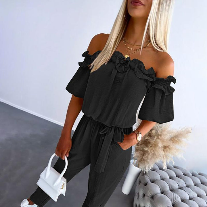 Nikola – Elegante Jumpsuit mit schulterfreie Träger und tailliertem Schnitt
