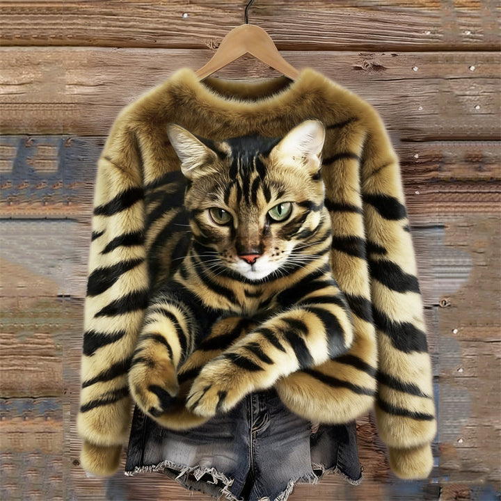 Marie™ | Weicher Pulli mit elegantem Chatzemotiv