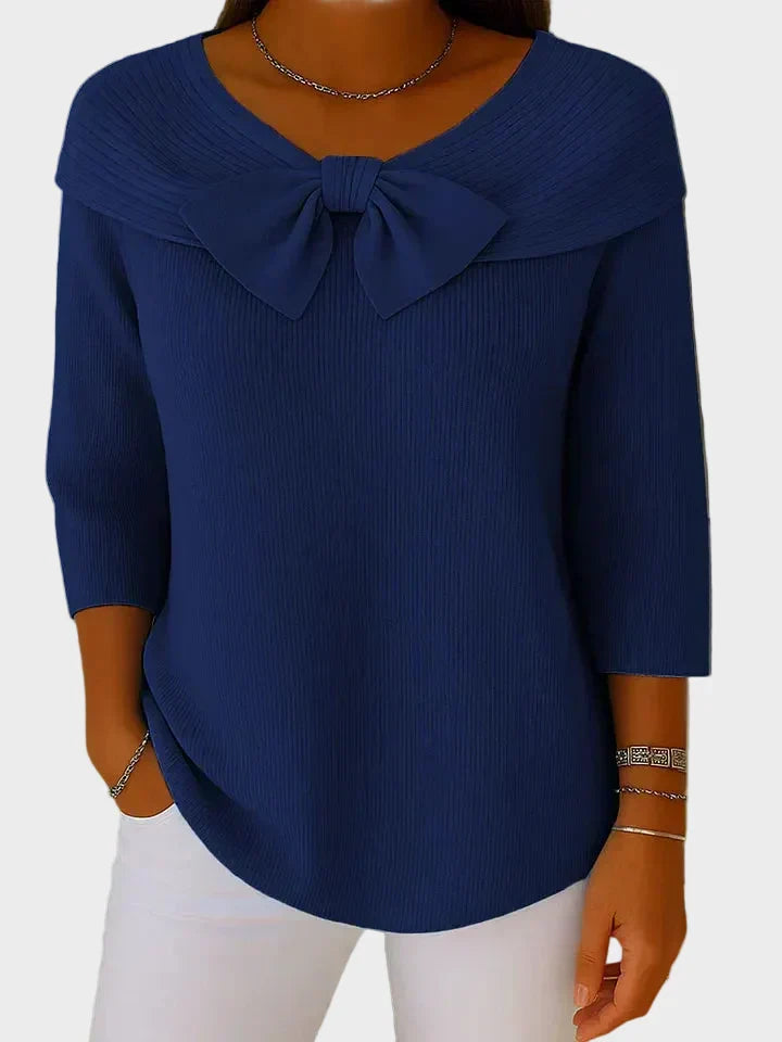 Aline – Weicher und eleganter Pullover mit Schleife