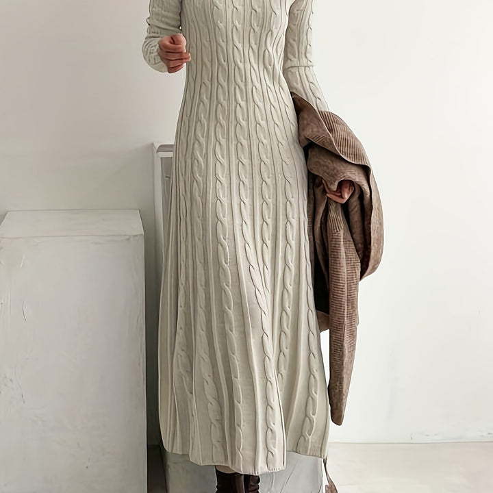 Sarah | Bequemes Maxi-Chleid us Zopfstrick