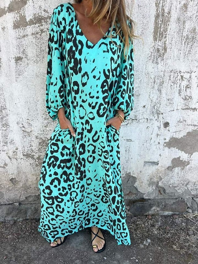 Jessa - Leopard-Print Maxikleid
