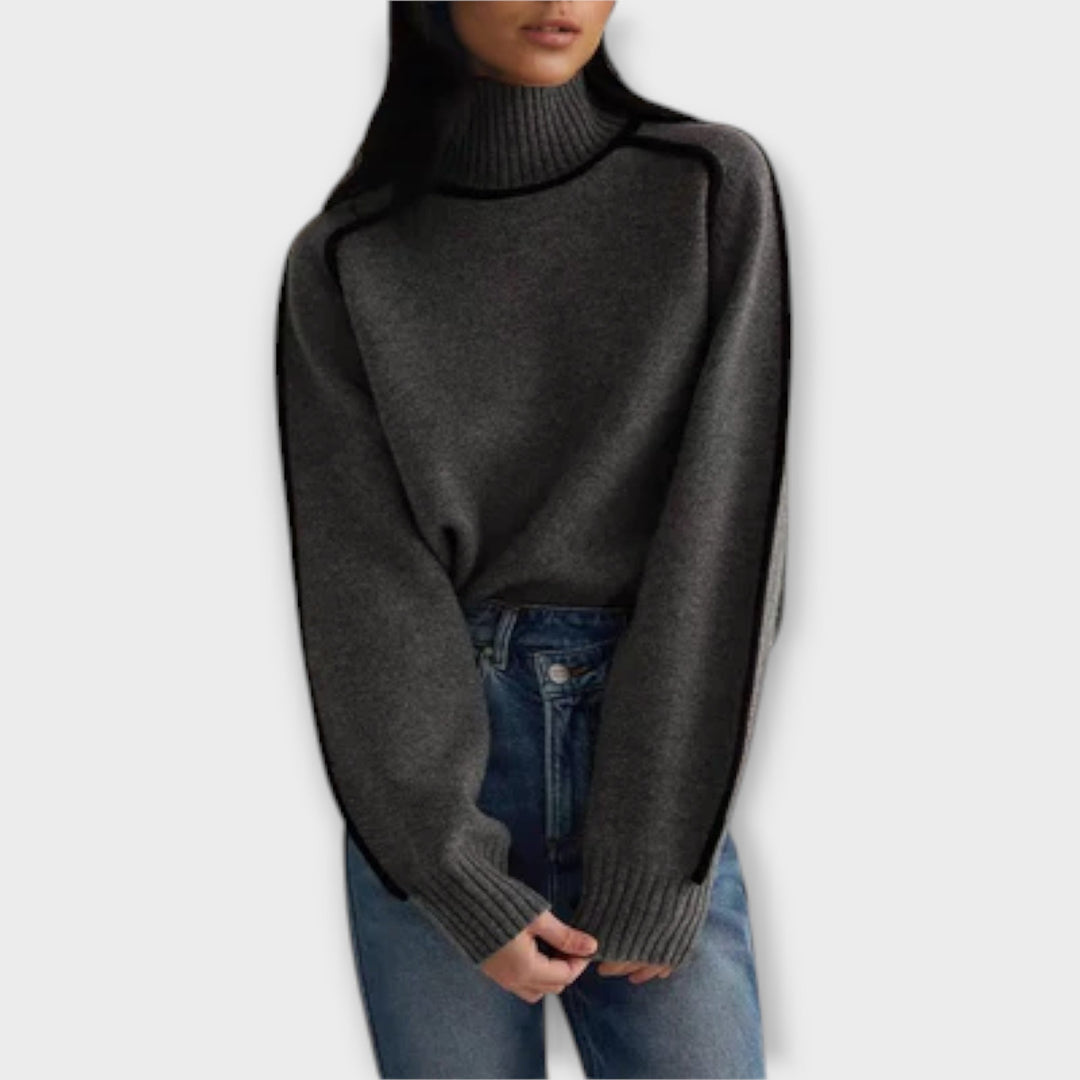 Emilie - Brauner weicher Rollkragenpullover