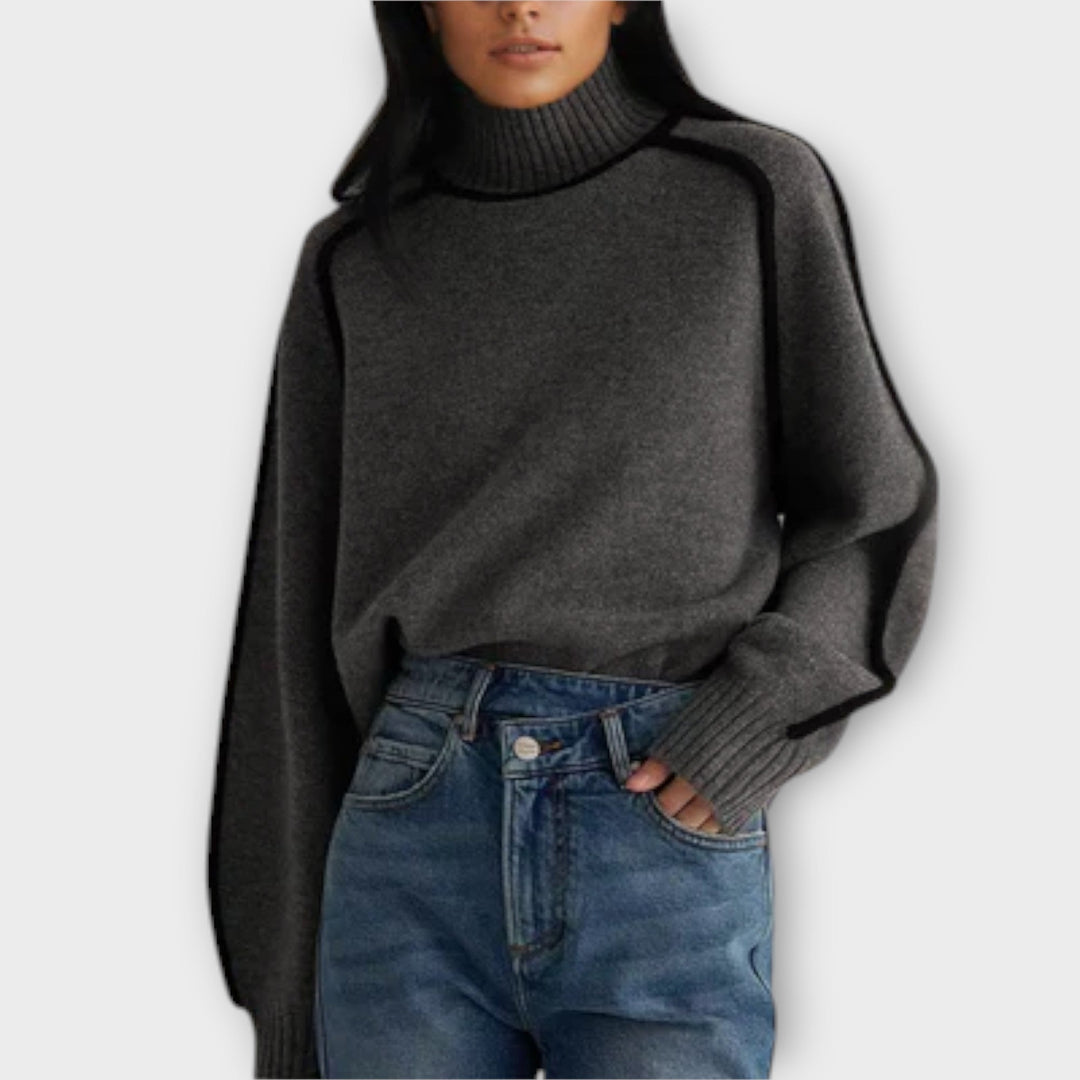 Emilie - Brauner weicher Rollkragenpullover