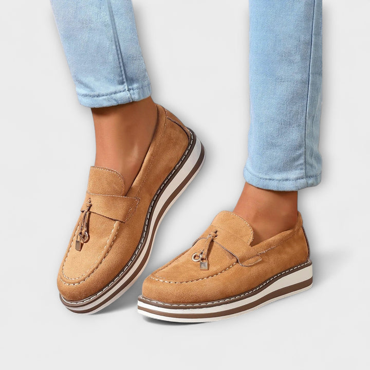 Helga – Rosarote Plateau-Loafer