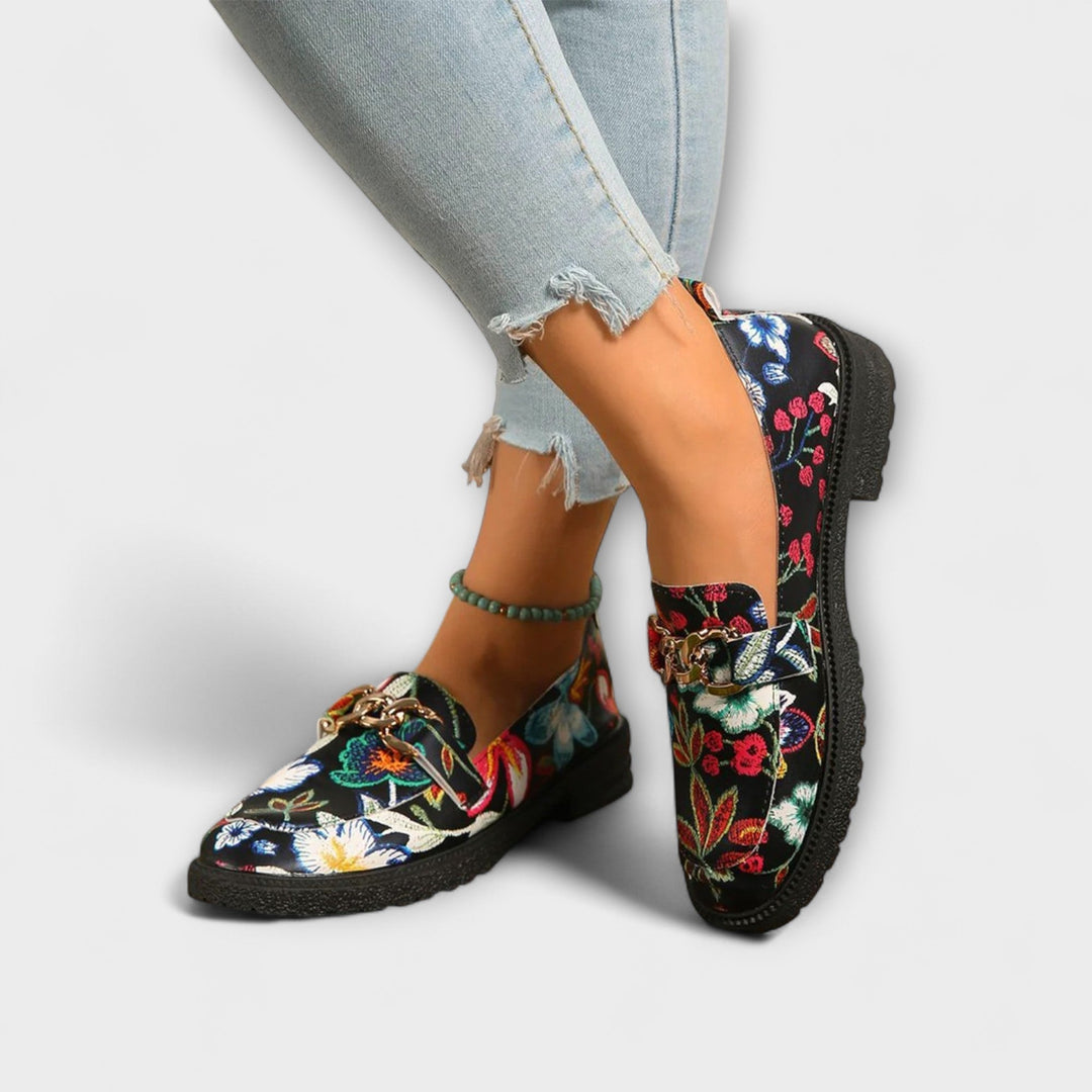 Ottilie – Loafer mit Bluememuster