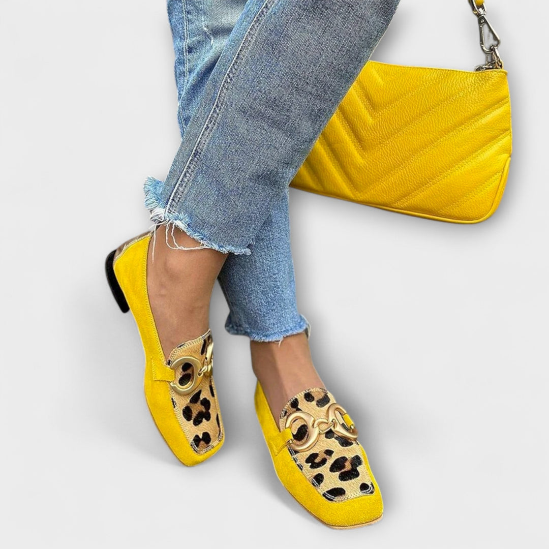 Klothilde - Gälbi Leopard-Loafer