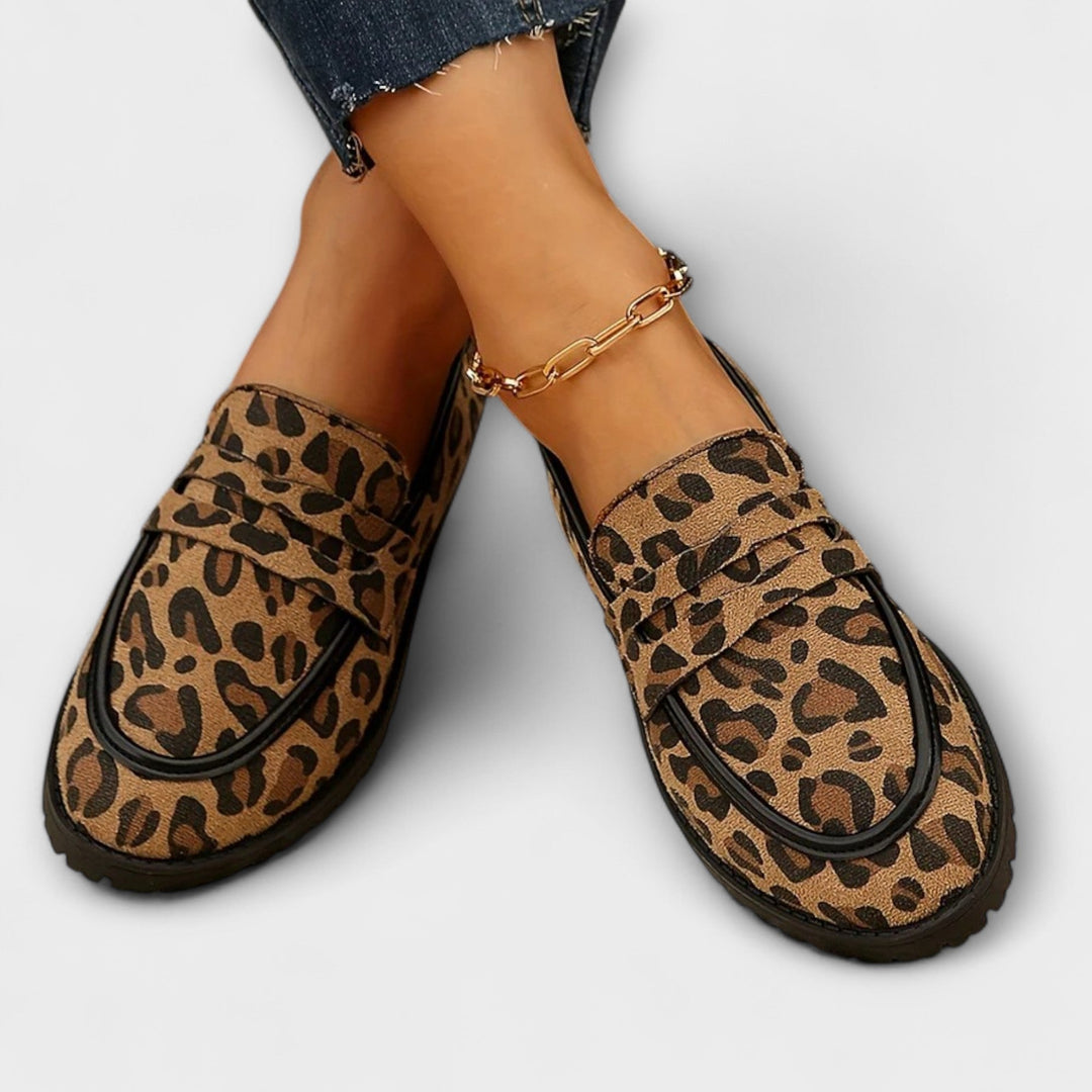Marlene – Leopardä-Wildleder-Loafer