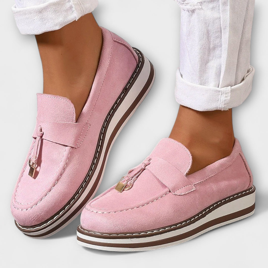 Helga – Rosarote Plateau-Loafer