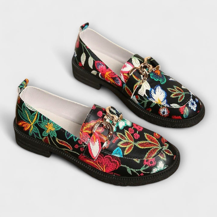 Ottilie – Loafer mit Bluememuster