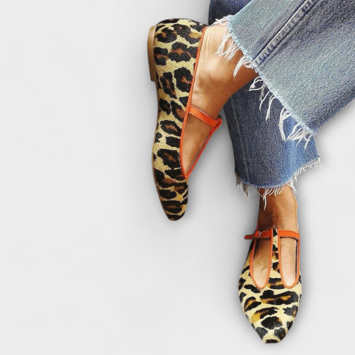 Gerlinde - Leoparde-Ballerinas mit Riemli