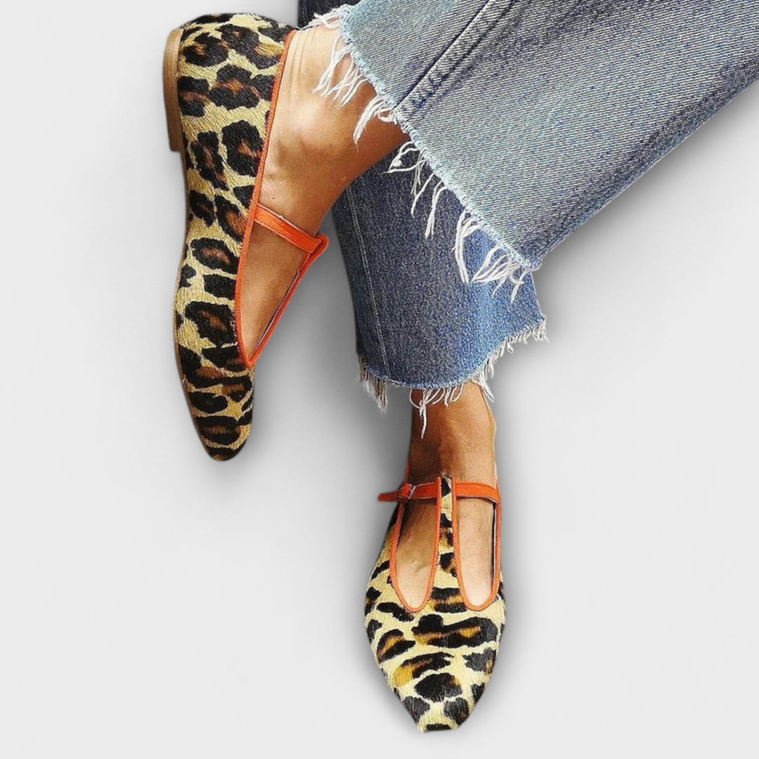 Gerlinde - Leoparde-Ballerinas mit Riemli
