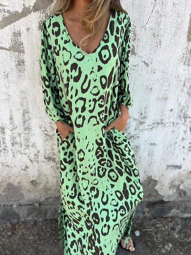 Jessa - Leopard-Print Maxikleid