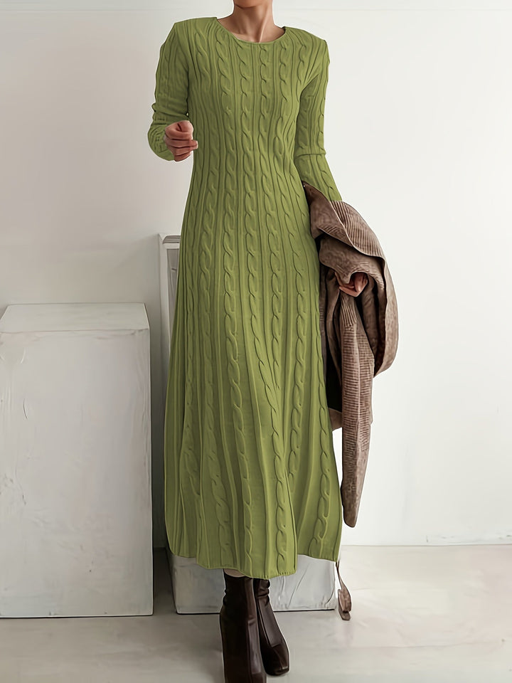 Sarah | Bequemes Maxi-Chleid us Zopfstrick
