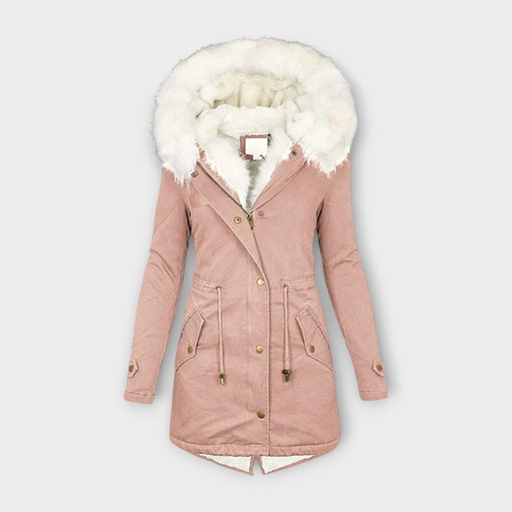 Ivara - Olivgrüne Winterjacke mit Fellkapuze