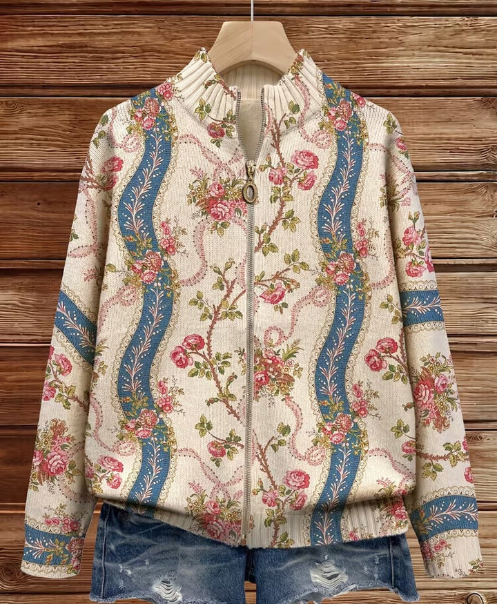 Eulalia – Cardigan mit Kletterrose uf em Bändeli
