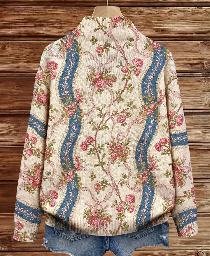 Eulalia – Cardigan mit Kletterrose uf em Bändeli