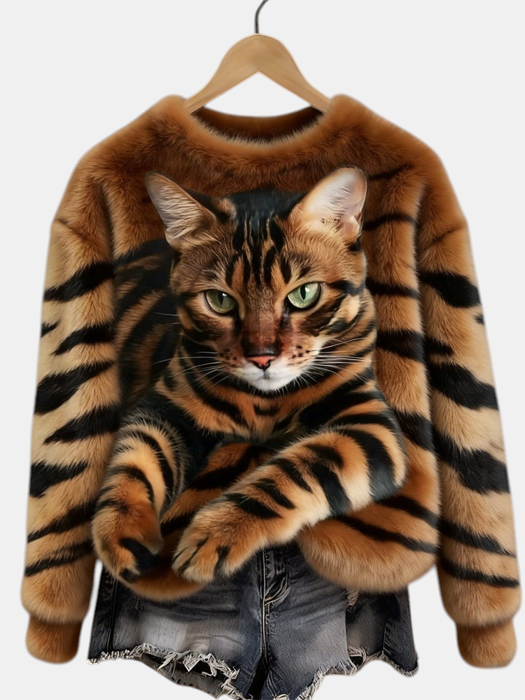 Marie™ | Weicher Pulli mit elegantem Chatzemotiv
