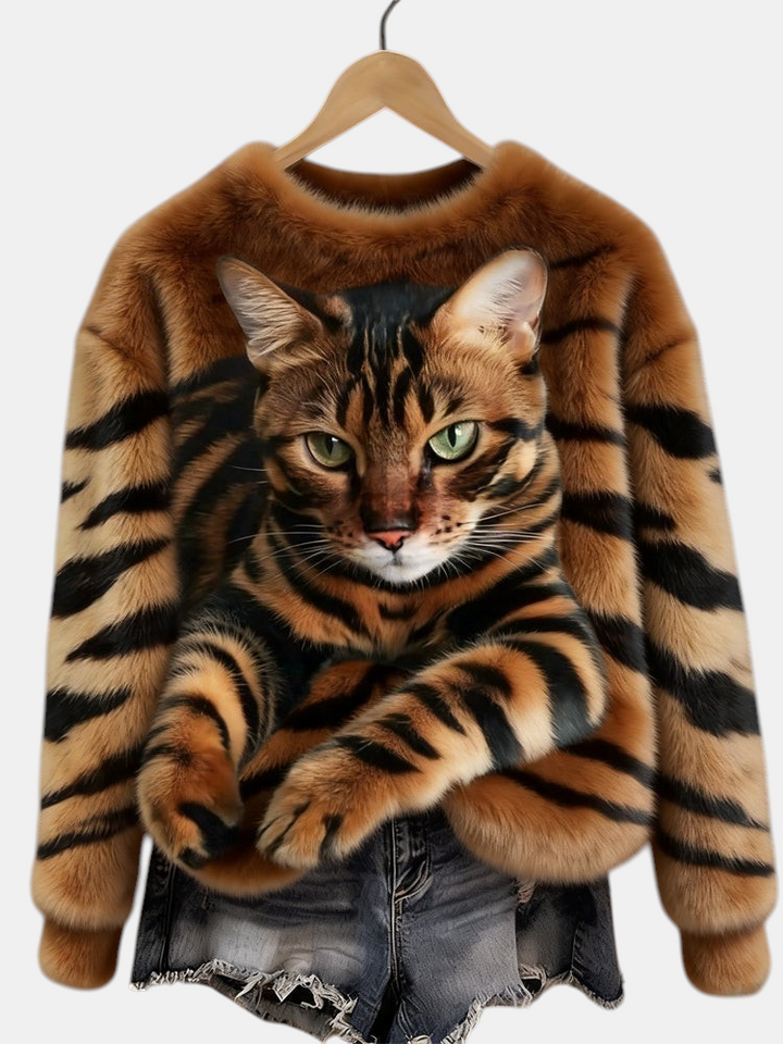 Marie™ | Weicher Pulli mit elegantem Chatzemotiv