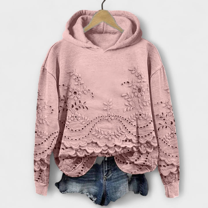 Grace - Lila Vintage-Hoodie mit Blumenprint