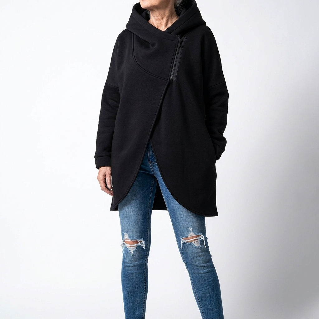 Doriane™ – Chuschlige asymmetrisch gschnitte Zip-Sweatjacke im Urban-Style