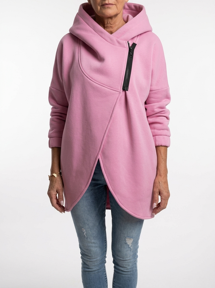 Doriane™ – Chuschlige asymmetrisch gschnitte Zip-Sweatjacke im Urban-Style