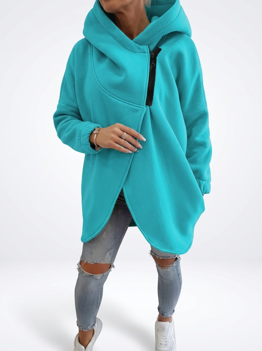 Doriane™ – Chuschlige asymmetrisch gschnitte Zip-Sweatjacke im Urban-Style