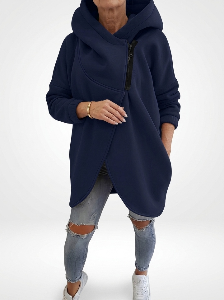 Doriane™ – Chuschlige asymmetrisch gschnitte Zip-Sweatjacke im Urban-Style