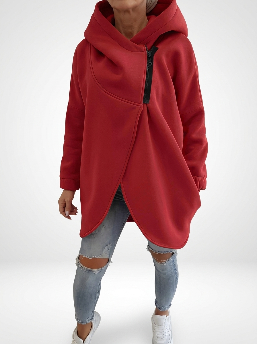 Doriane™ – Chuschlige asymmetrisch gschnitte Zip-Sweatjacke im Urban-Style